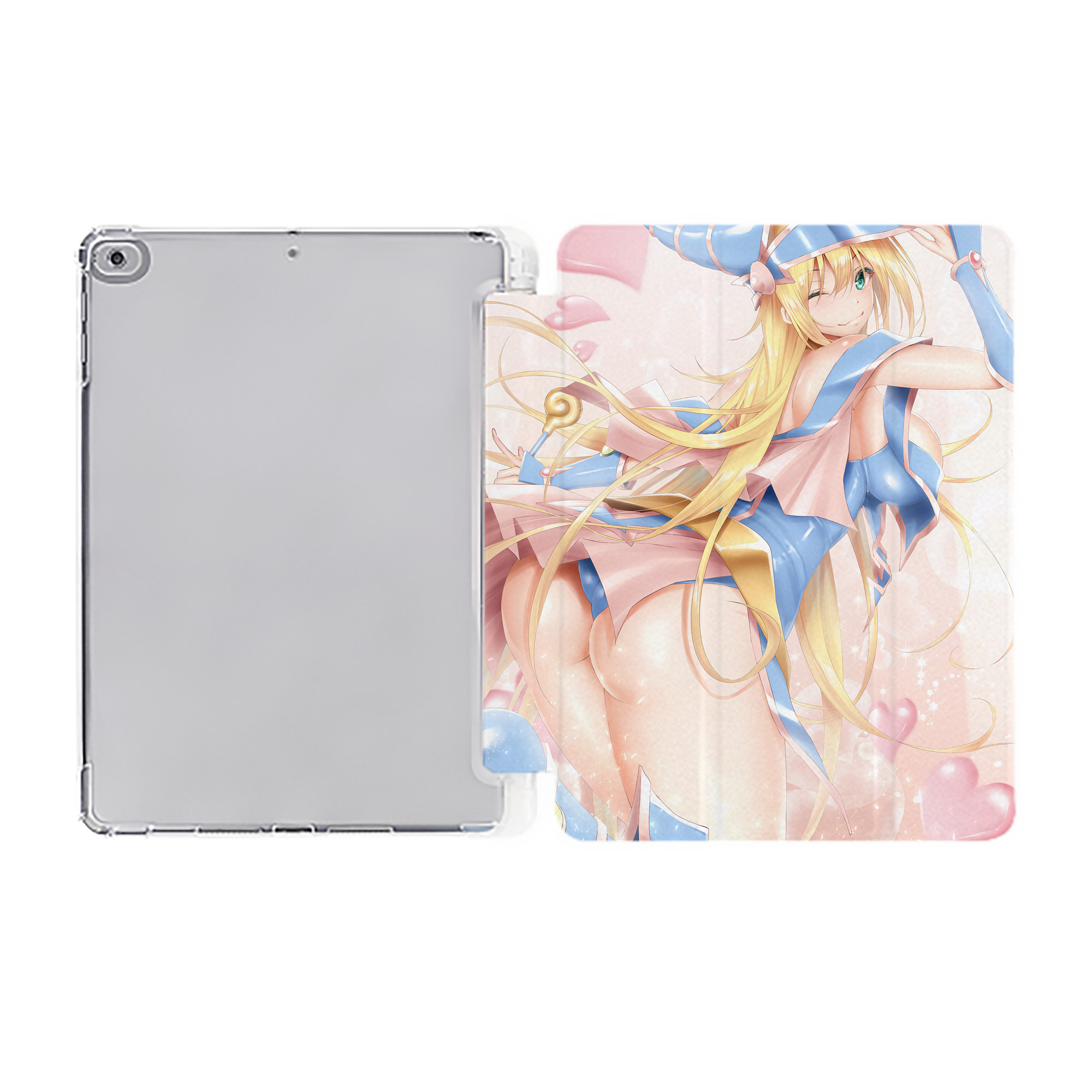 （画像用） 遊☆戯☆王 Yu-Gi-Oh! IPad ケース ペン収納付き 三つ折りスタンド PUレザー×シリコン 対応機種9.5/10.5/10.9インチ